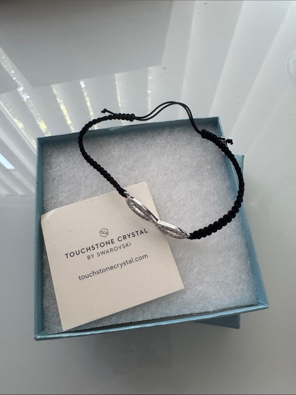 Touchstone Crystal by Swarovski Black Braided Cord Bracelet